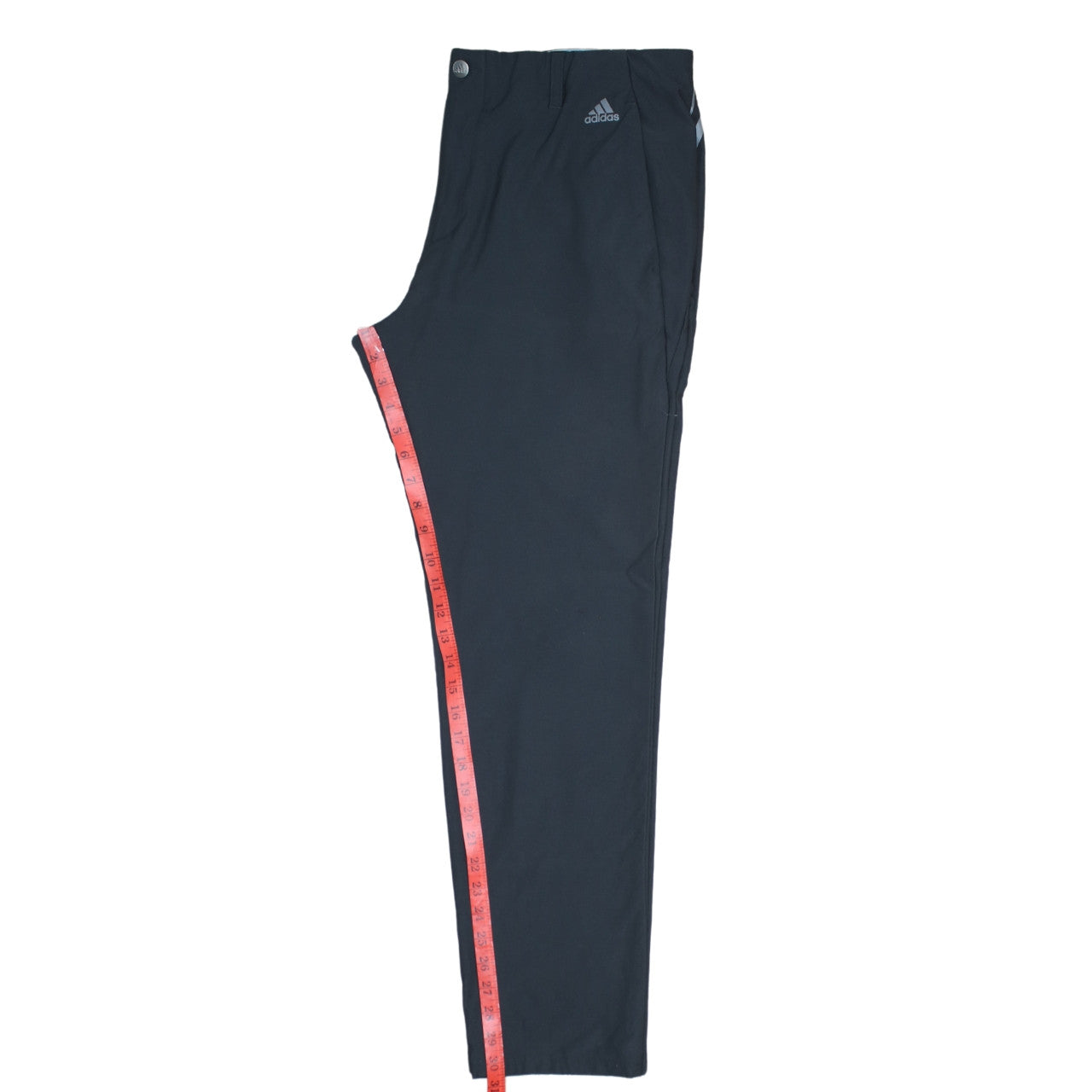Adidas Mens Black Track Pants Size L 36x32 Straight Leg Sports Trousers
