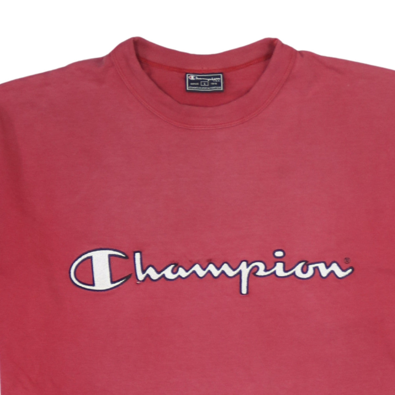 Champion Men's Red Graphic Logo T-Shirt Size L Short Sleeve Cotton