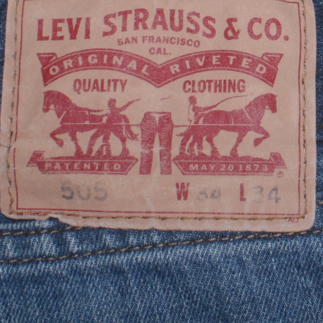 Levi Strauss 505 Men’s Blue Straight Leg Jeans W34 L34 Denim