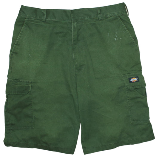 Dickies Mens Green Cargo Shorts Size 34 Regular Fit Workwear