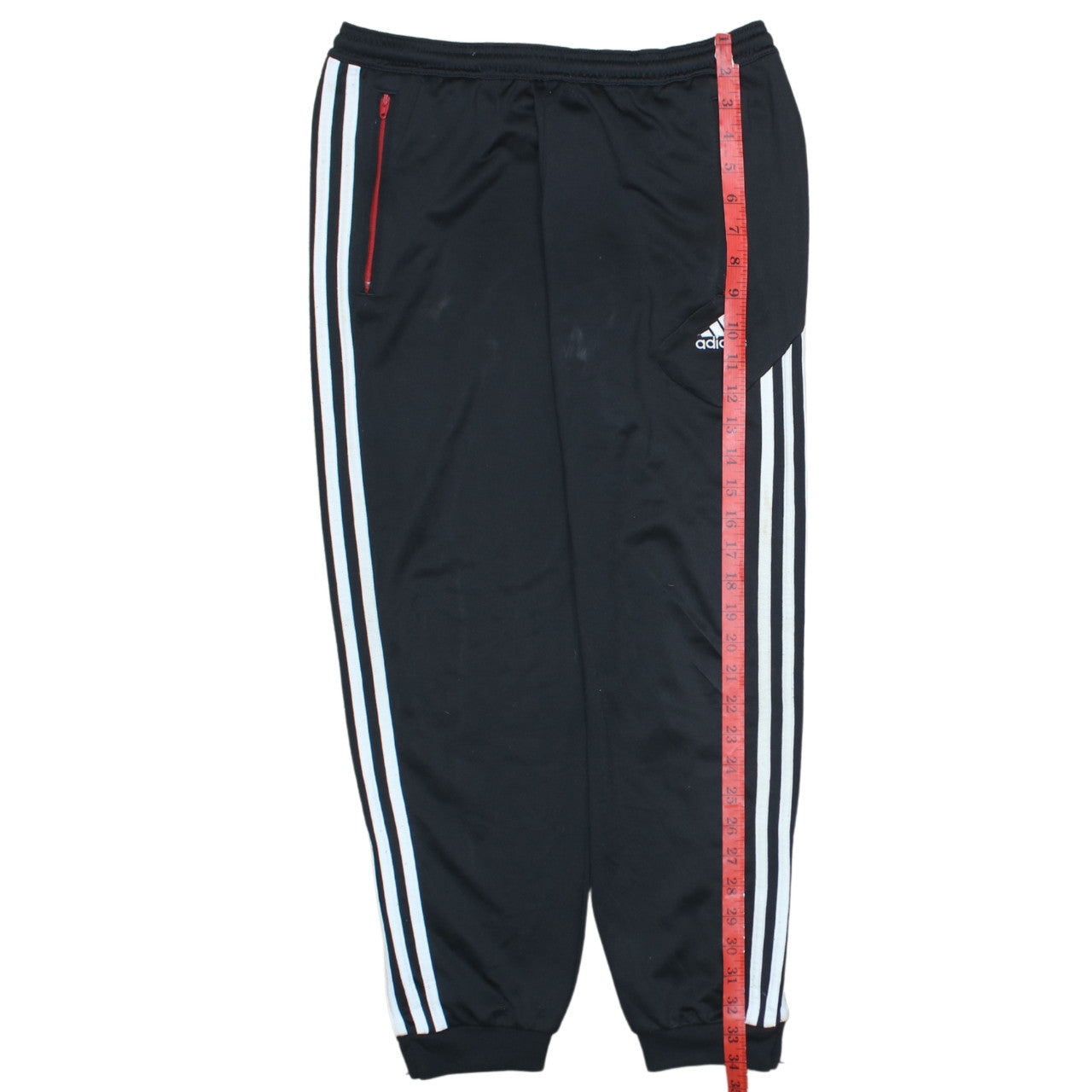 Adidas Boys Black Jogger Track Pants 11-12 Years Zip Pockets Activewear