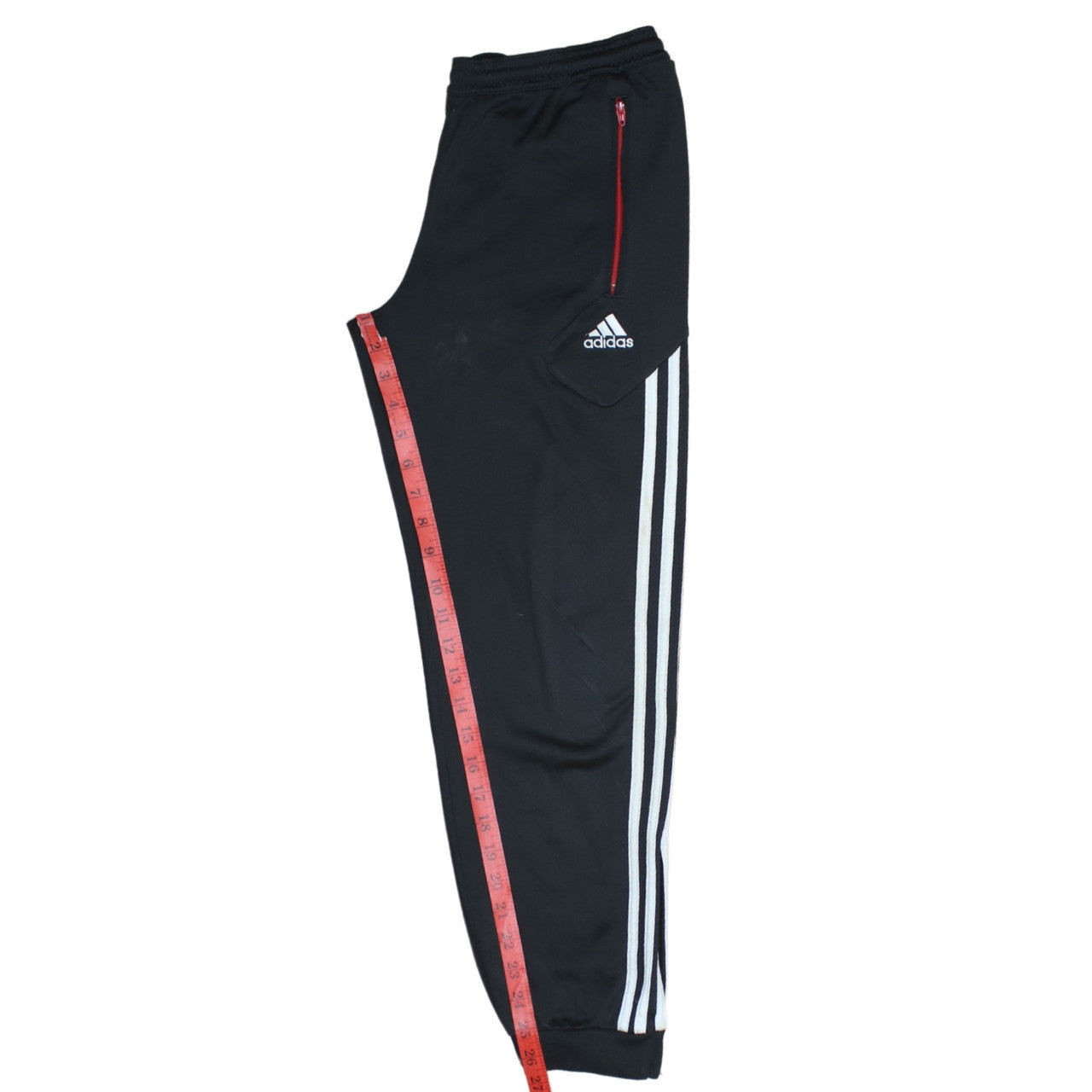 Adidas Boys Black Jogger Track Pants 11-12 Years Zip Pockets Activewear
