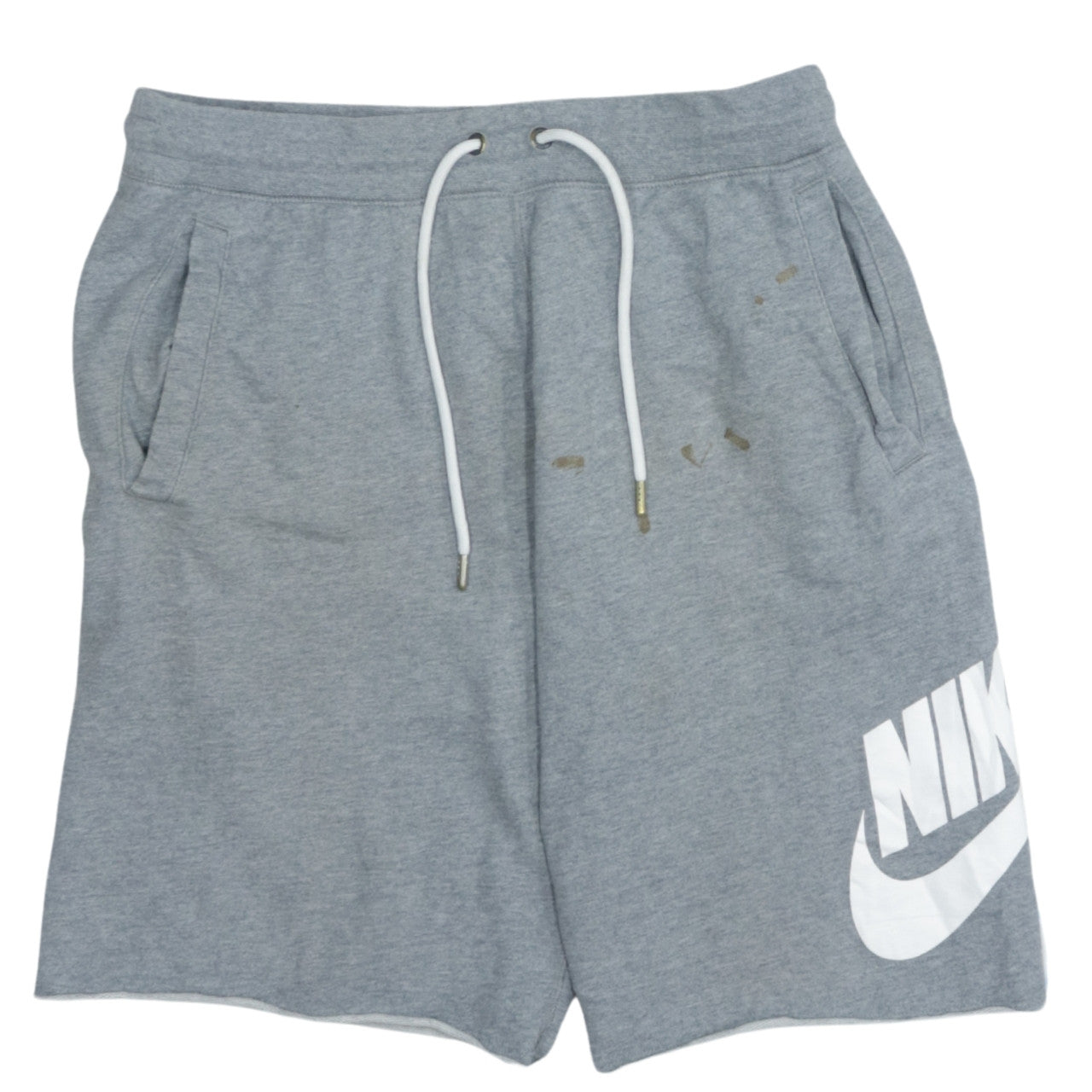 Nike Men’s Grey Sweat Shorts M Regular Fit Elastic Waist Pockets