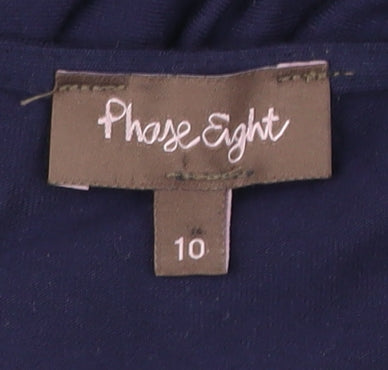 Phase Eight Women’s Blue Size 10 V-Neck Wrap Dress Long Sleeve