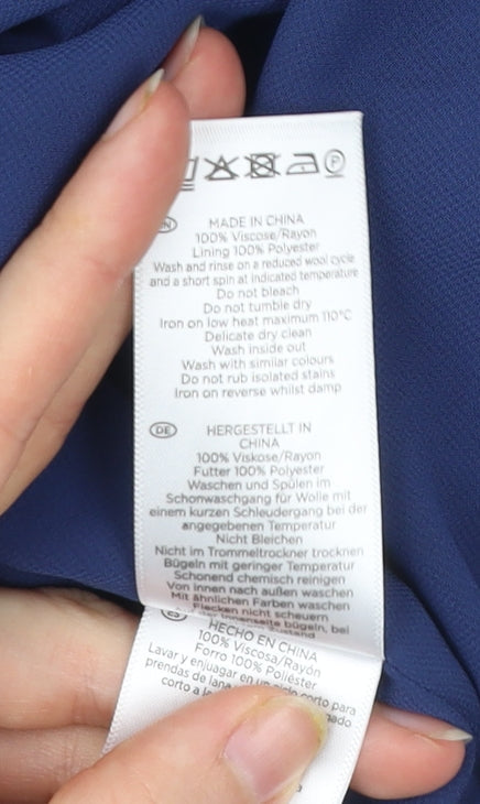 Hobbs Women’s Blue Belt Print Collared Shirt Dress Size 18