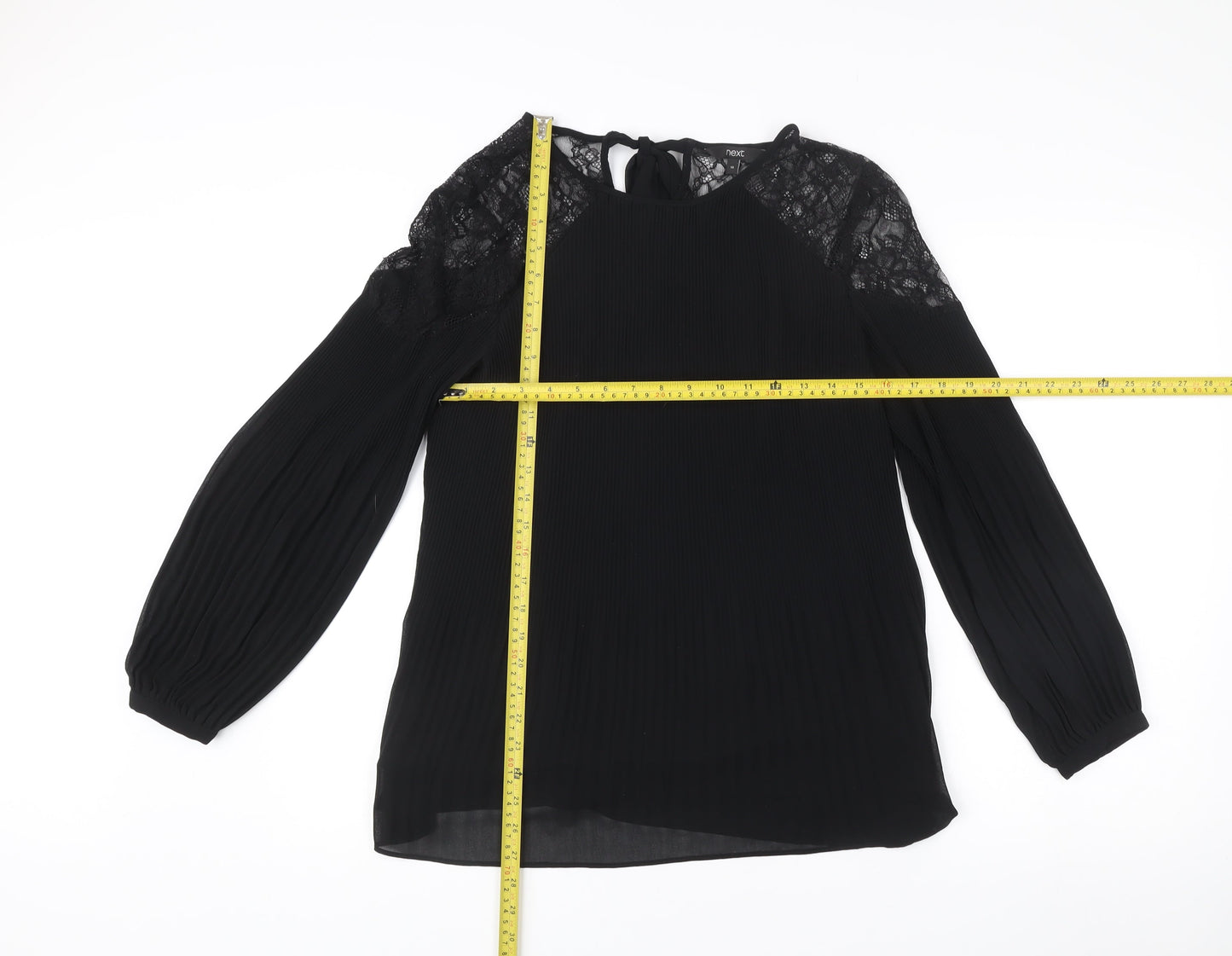 Next Women’s Black Lace Long Sleeve Tunic Blouse Size 14