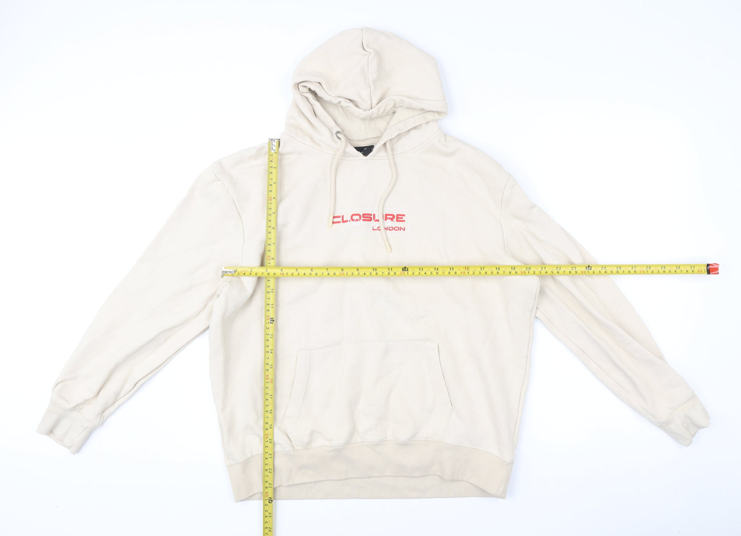 Closure London Men’s Beige XL Pullover Hoodie with Logo