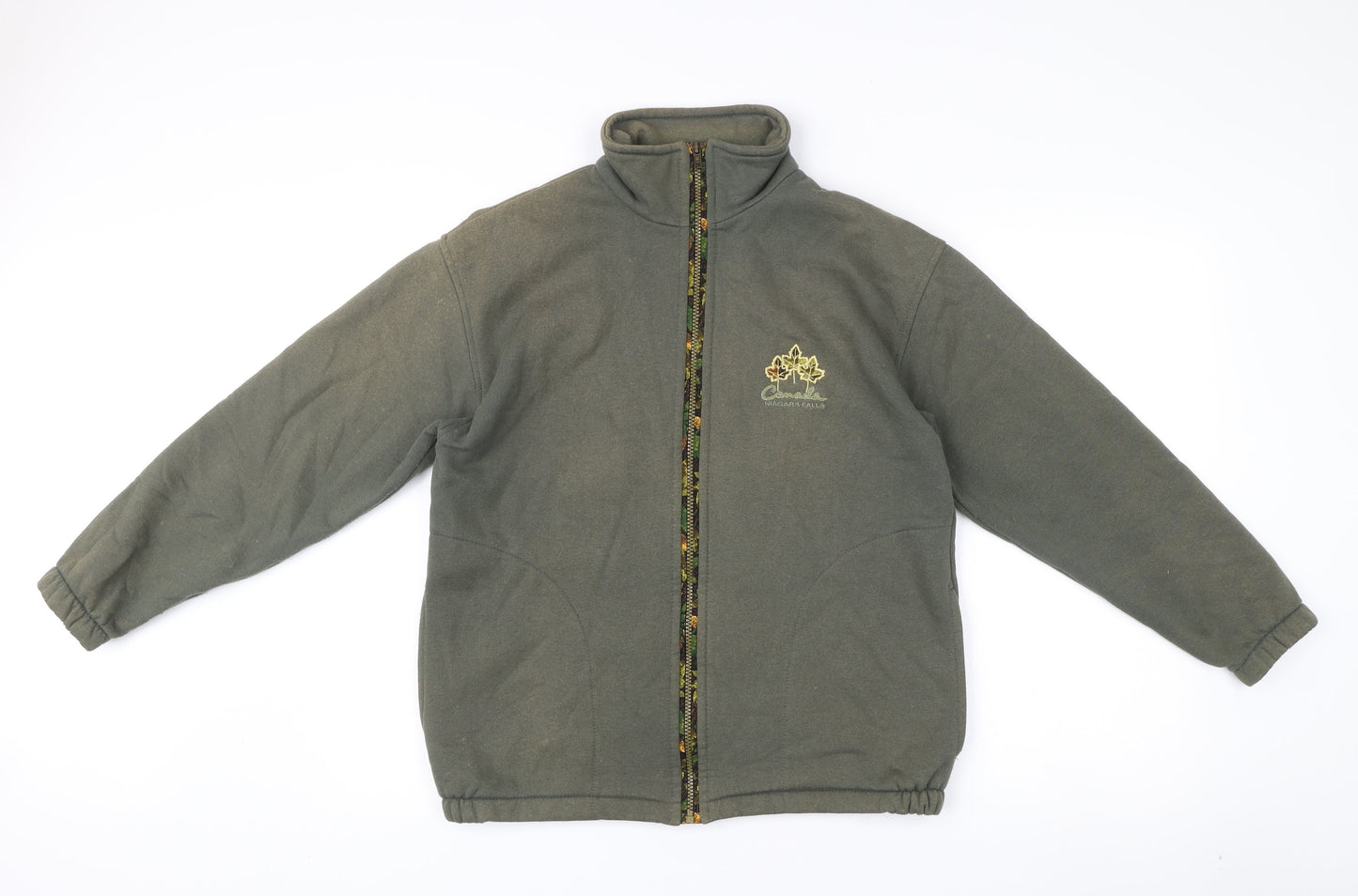 Cityscape Men's Green Fleece Jacket M Basic Full Zip Casual Outdoor