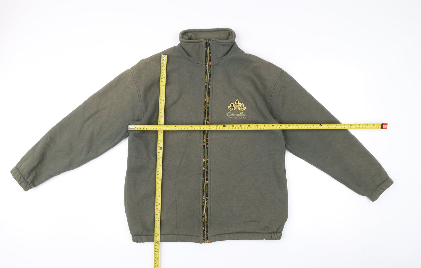Cityscape Men's Green Fleece Jacket M Basic Full Zip Casual Outdoor