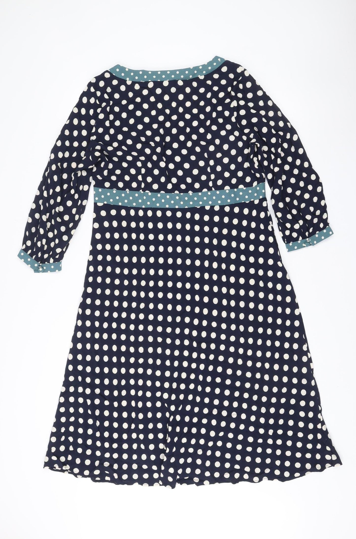 Boden Women’s Blue Polka Dot A-Line Knee Length Dress Size 16