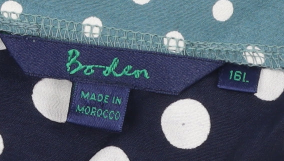 Boden Women’s Blue Polka Dot A-Line Knee Length Dress Size 16