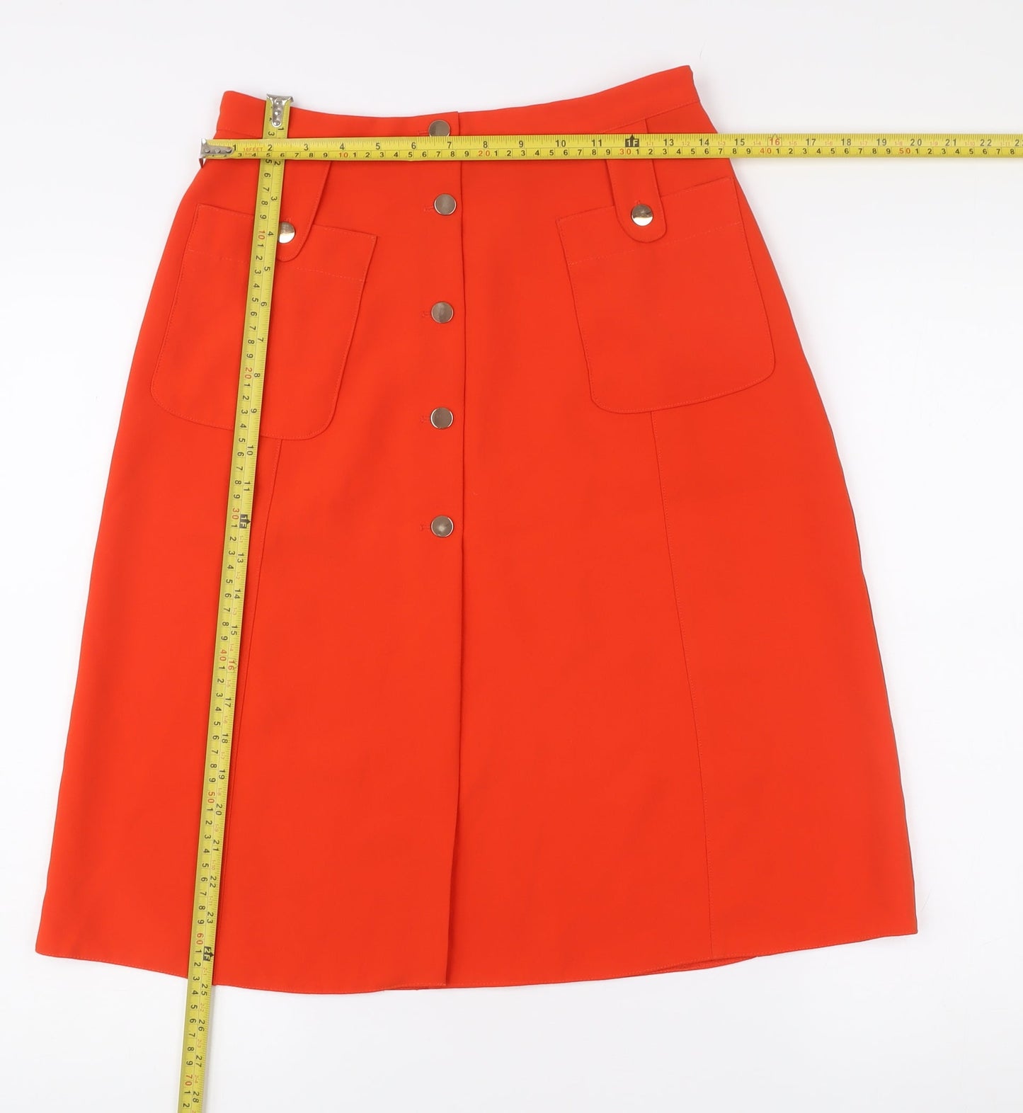 River Island Women’s Red A-Line Knee Length Skirt Size 10