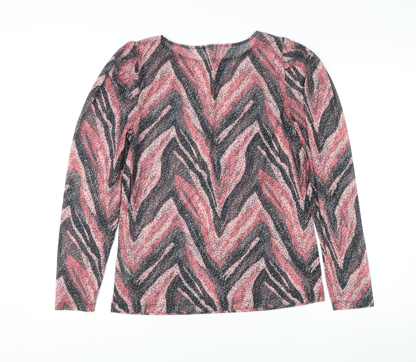 Oliver Bonas Women’s Multicoloured Animal Print Blouse UK 12 Long Sleeve