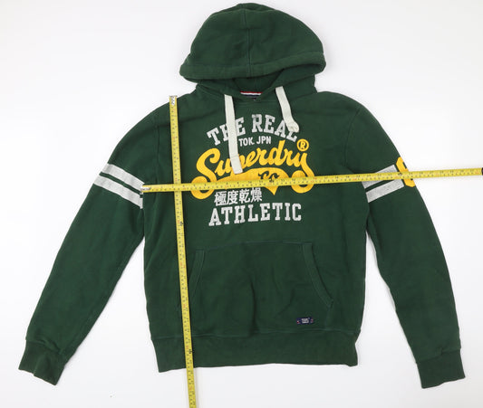 Superdry Men's Green XL Pullover Hoodie Graphic Logo Athletic Style