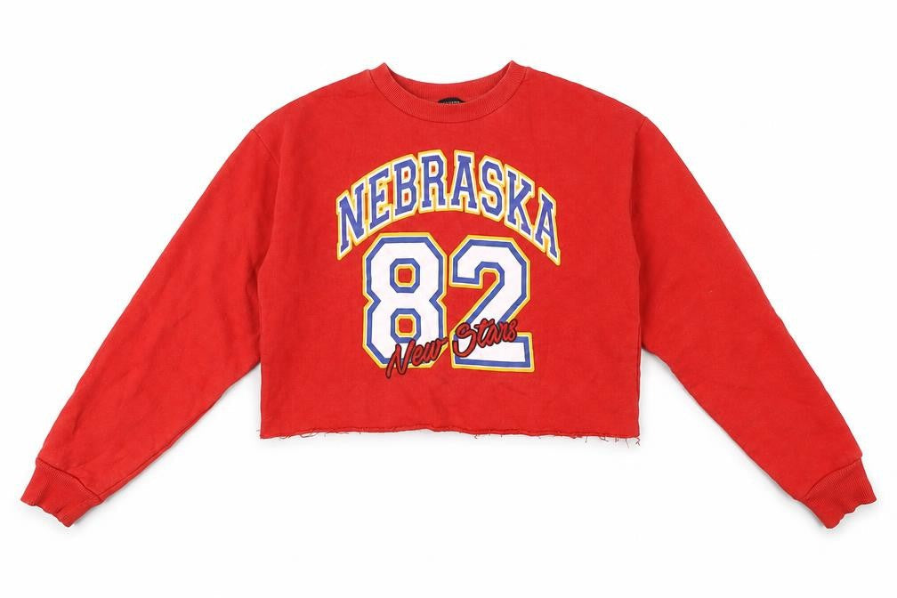 Atmosphere Womens Red Size 6 Pullover Sweatshirt Nebraska Print
