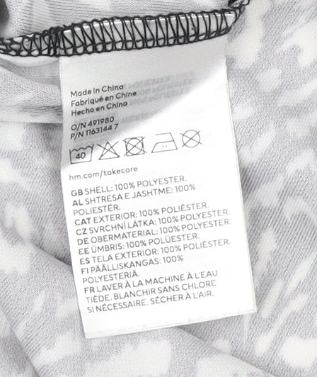 H&M Women's Black White Animal Print Slip Dress Size 12