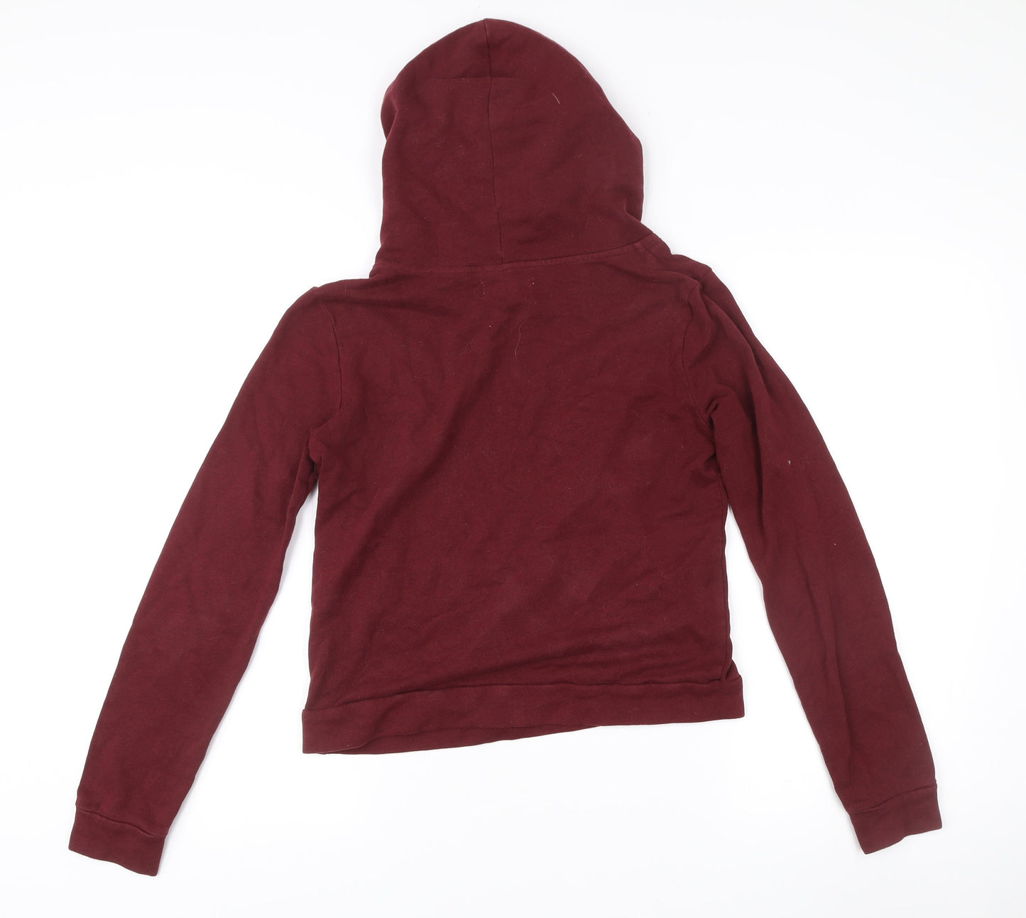 Hollister Womens Red Pullover Hoodie Small Cotton Blend Logo