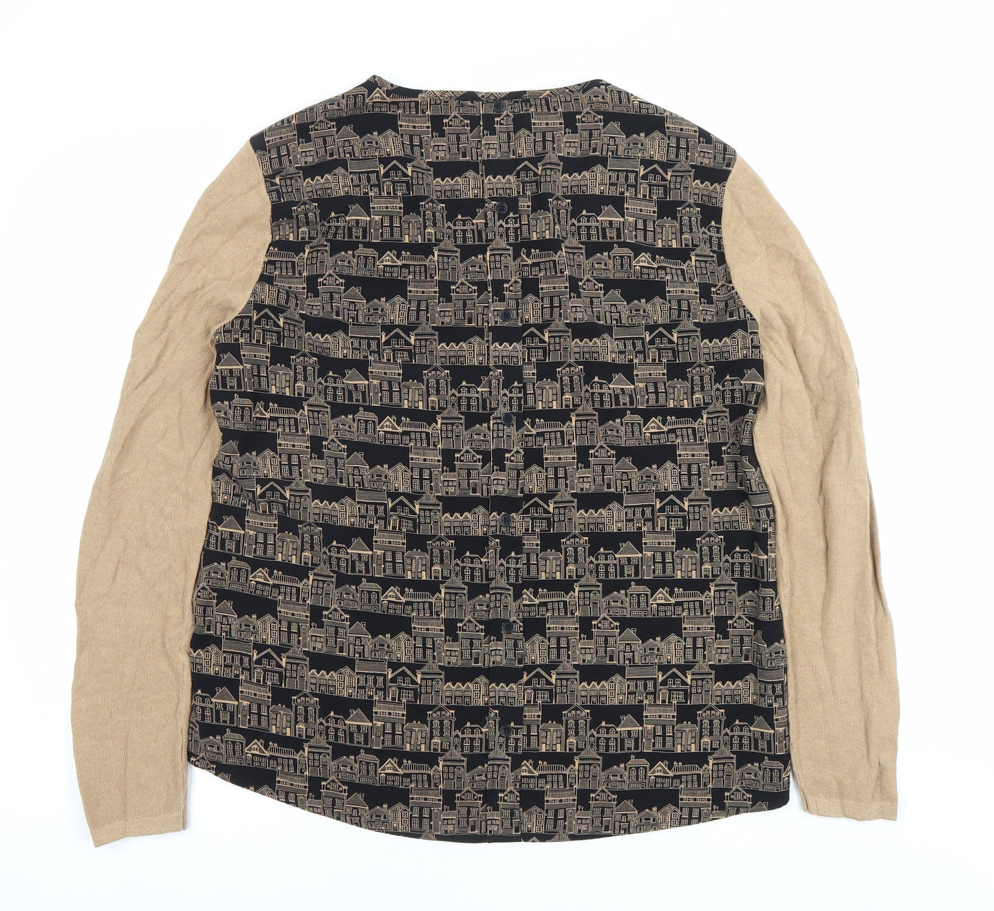 Next Womens Beige Pullover Jumper Size 16 Round Neck Long Sleeve