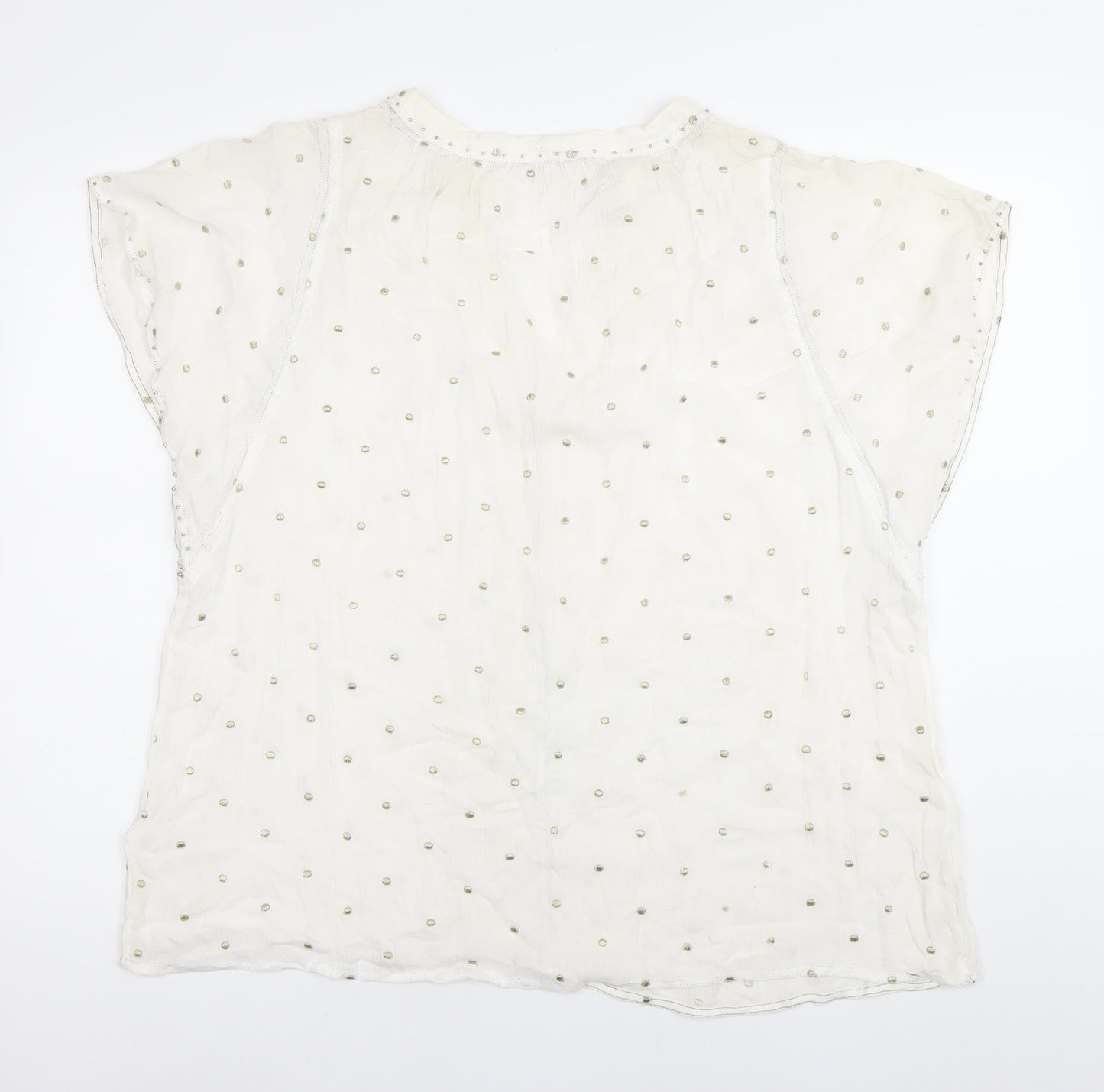 Monsoon Women’s White Embroidered Tunic Blouse Top XL