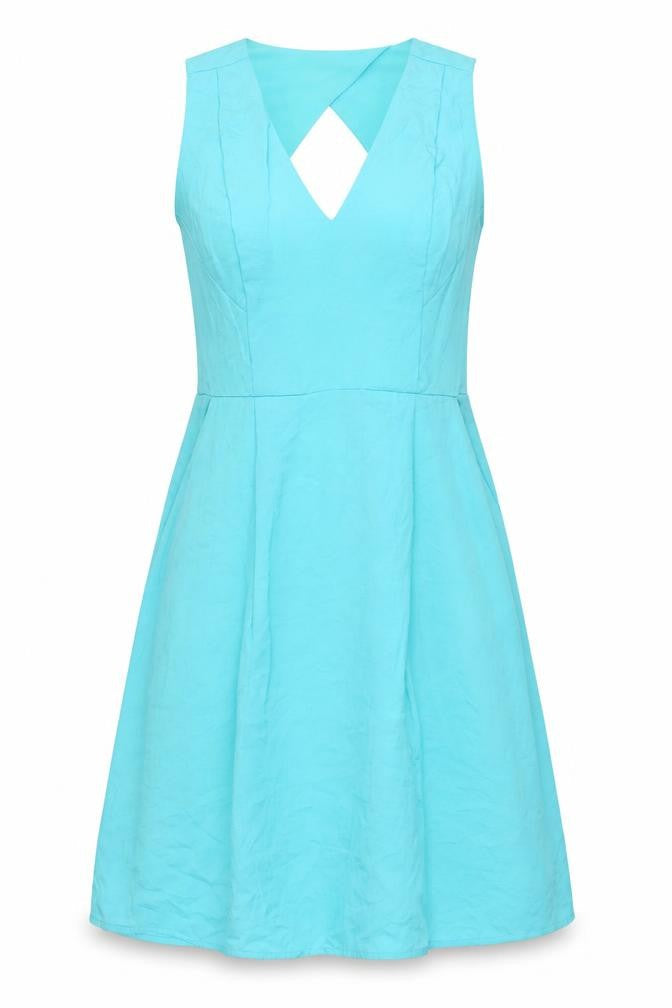 Whistles Women’s Blue Size 12 A-Line Sleeveless Cut Out Dress