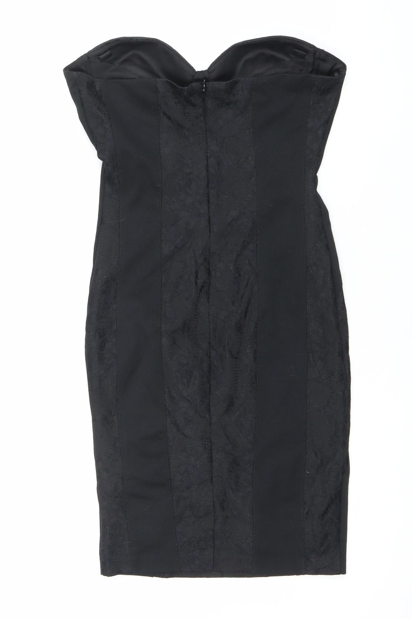Kardashian Kollection Women’s Black Strapless Bodycon Dress Size 10