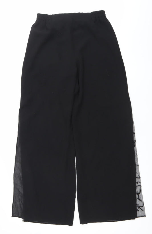 R&M Richards Women Black Size 8 Wide-Leg Beaded Formal Dress Pants