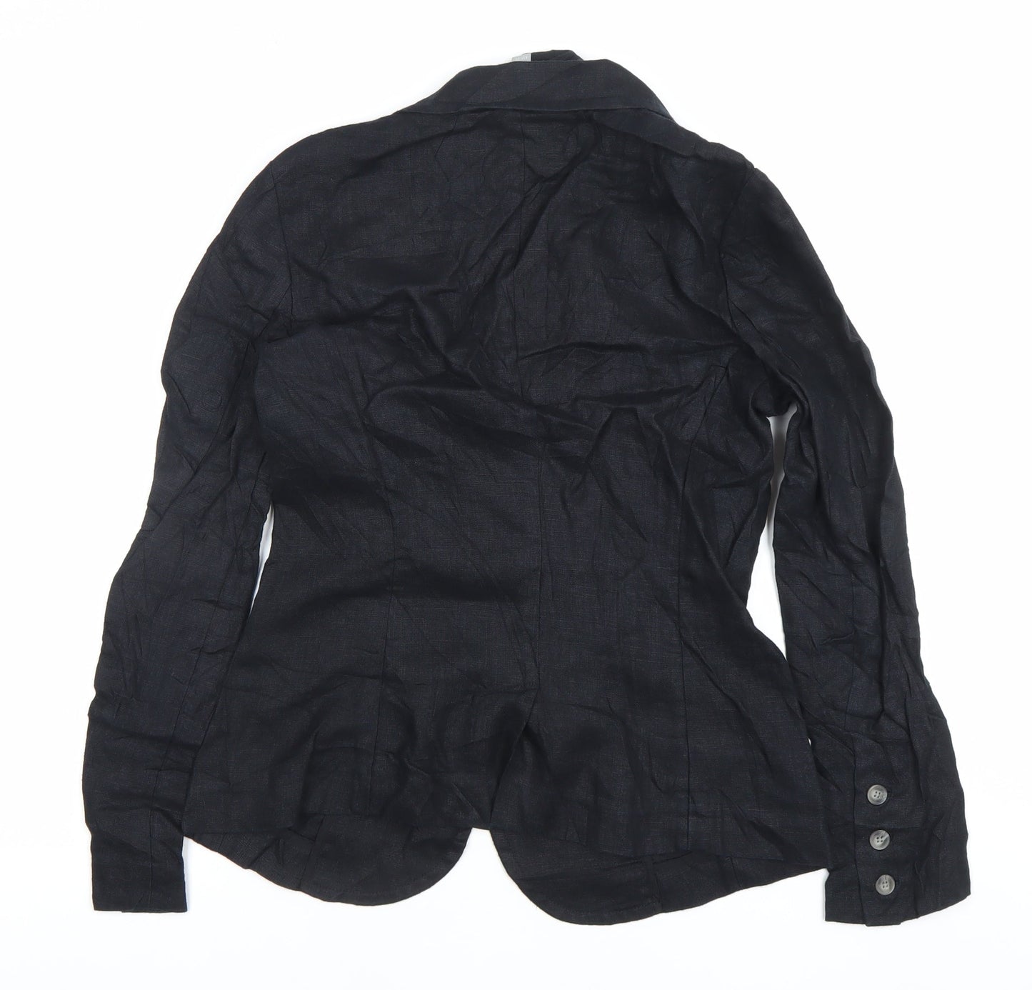 Pure Collection Women’s Black Linen Blazer UK 8 Regular Fit