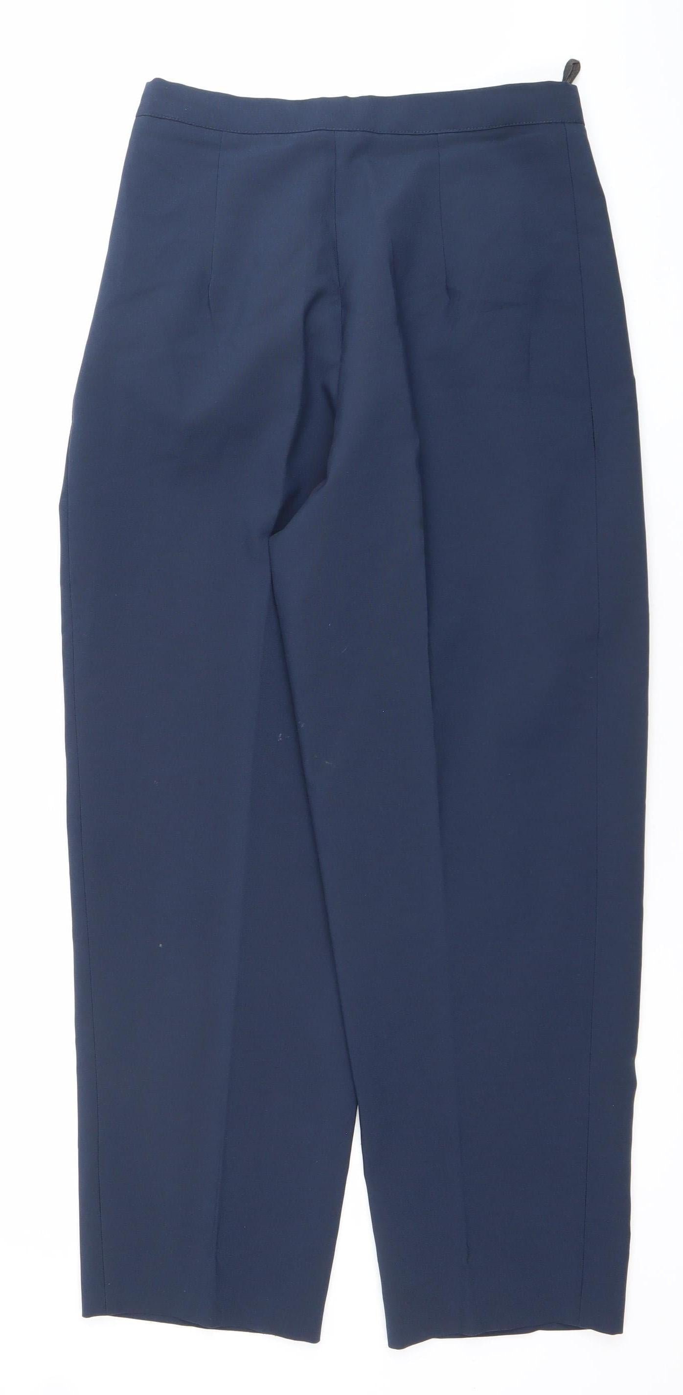 Address Womens Blue Size 12 Pleated High Rise Straight Trousers