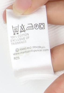 Marks and Spencer Womens White Cotton Lace Trim V-Neck Camisole Tank Top Size 20