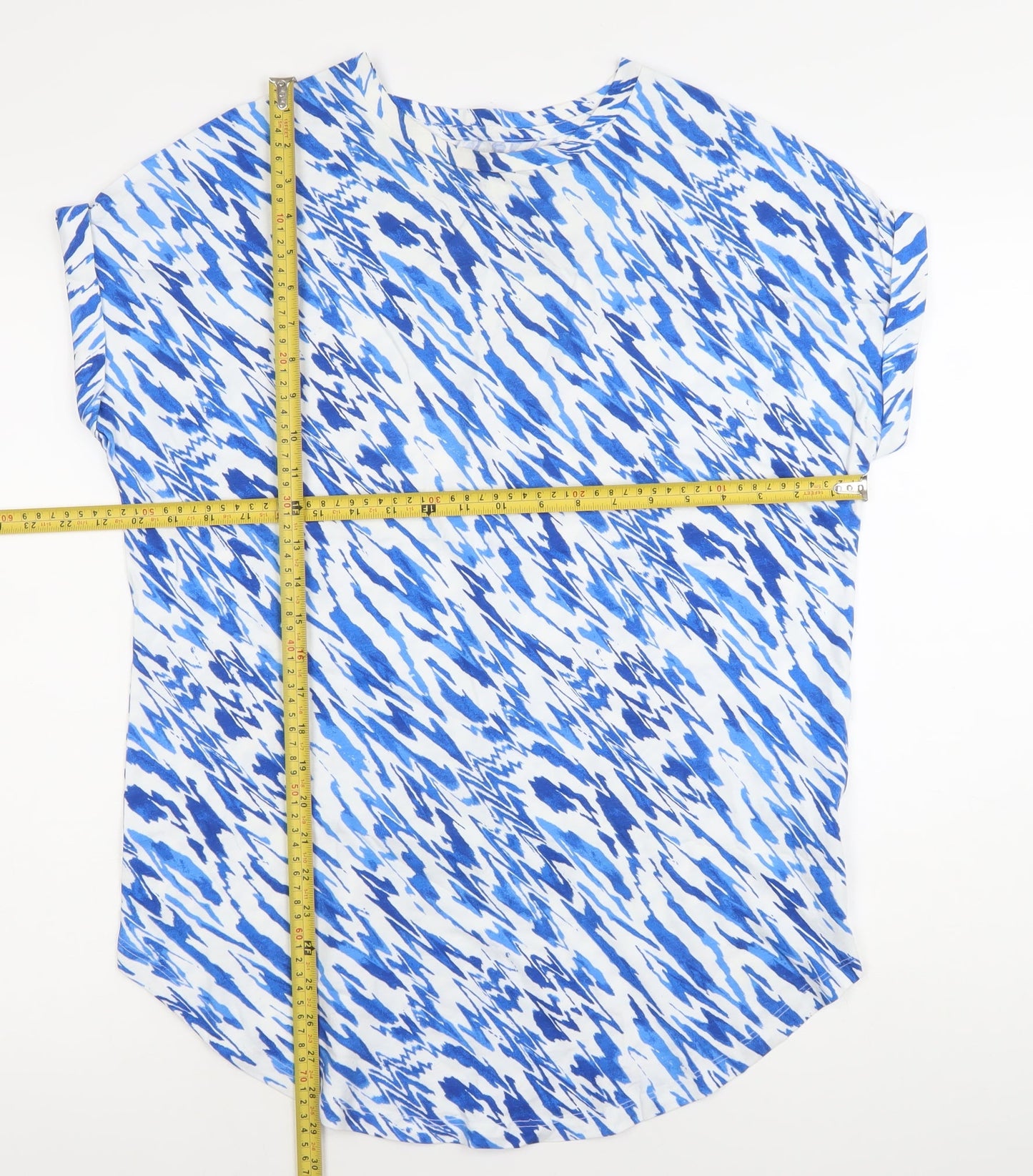 JD Williams Womens Blue Size 12 Cotton Tunic Casual Blouse