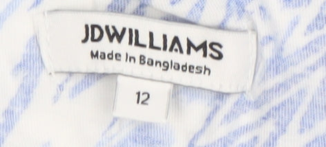 JD Williams Womens Blue Size 12 Cotton Tunic Casual Blouse