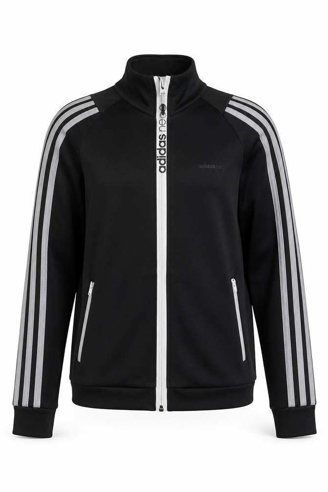 Adidas Neo Womens Black Track Jacket UK 8 Slim Fit Full Zip
