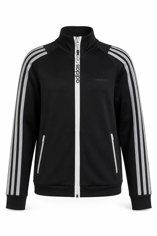 Adidas Neo Womens Black Track Jacket UK 8 Slim Fit Full Zip