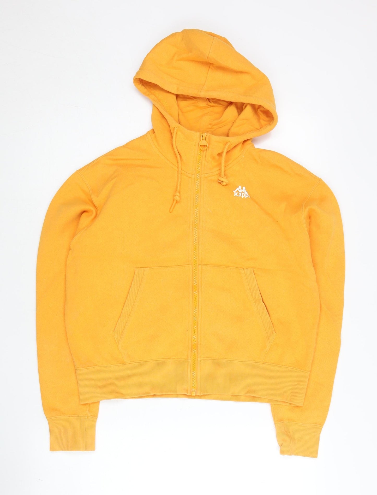 Kappa Women's Yellow Full Zip Hoodie Sweatshirt Size 12 Cotton Blend