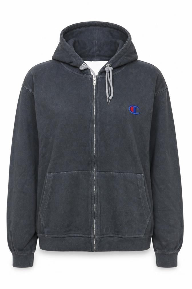 Womens UK S Regular Champion Grey Full Zip Hoodie