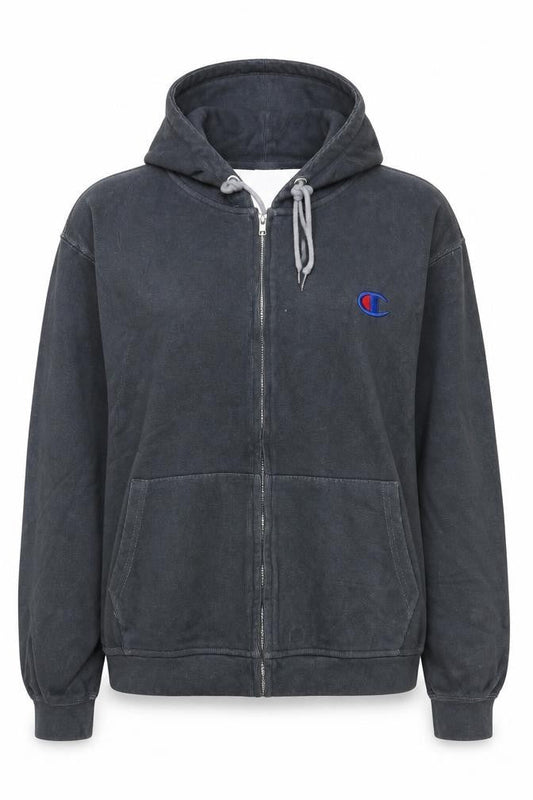 Womens UK S Regular Champion Grey Full Zip Hoodie