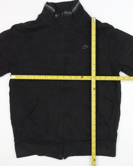 Nike Women’s Black Cotton Track Jacket L Full Zip Sportswear