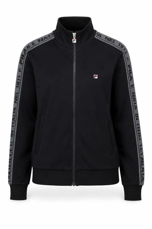 Fila Women Black Size 6 Track Jacket Full Zip Sportswear