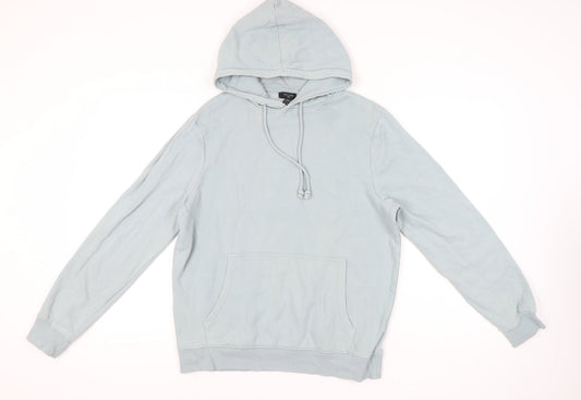 New Look Men’s Blue Pullover Hoodie Size M Cotton Blend