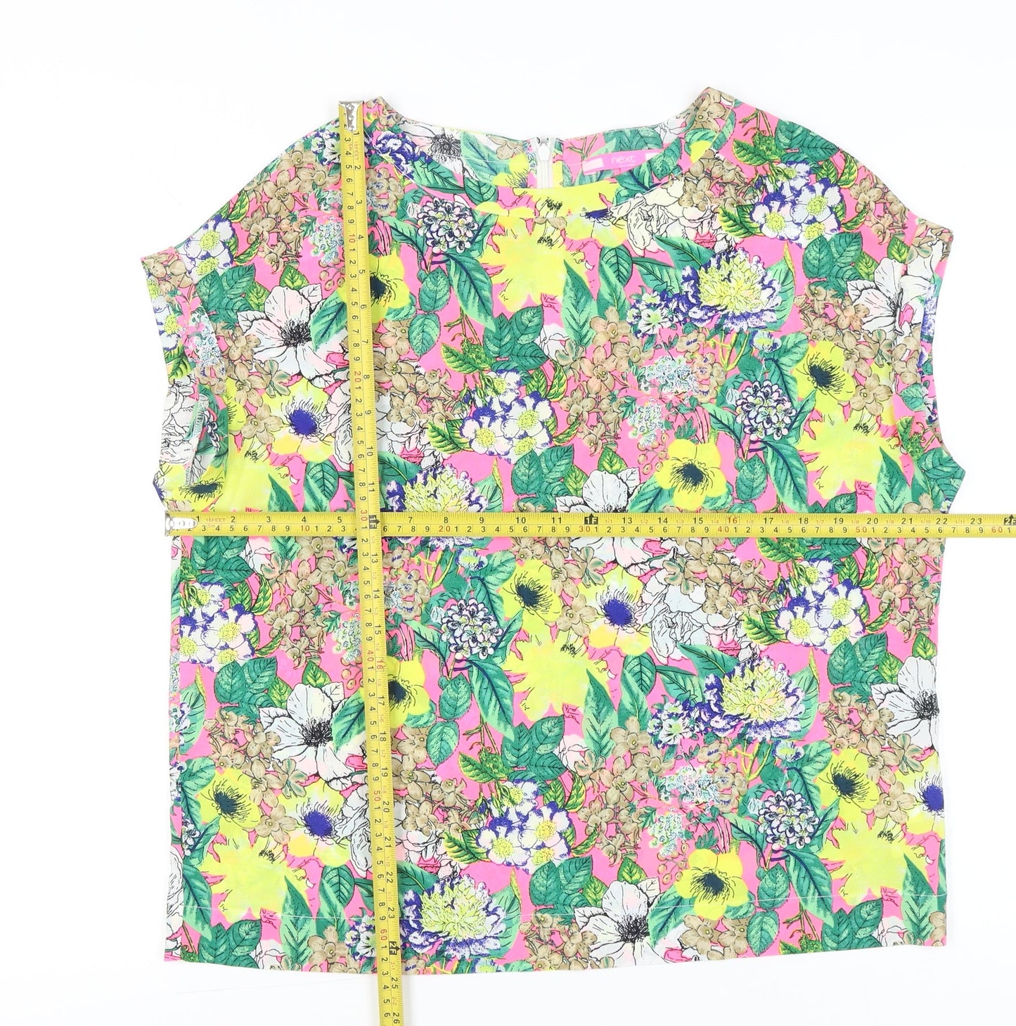 Next Womens Multicoloured Floral Blouse Sz 14 Tunic Sleeveless