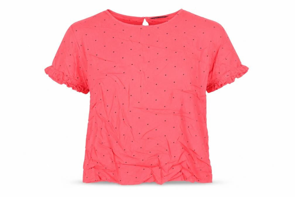 Marks and Spencer Womens Pink Polka Dot Blouse Size 12 Short Sleeve