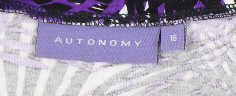 Autonomy Womens Multicoloured Floral T-Shirt Size 16