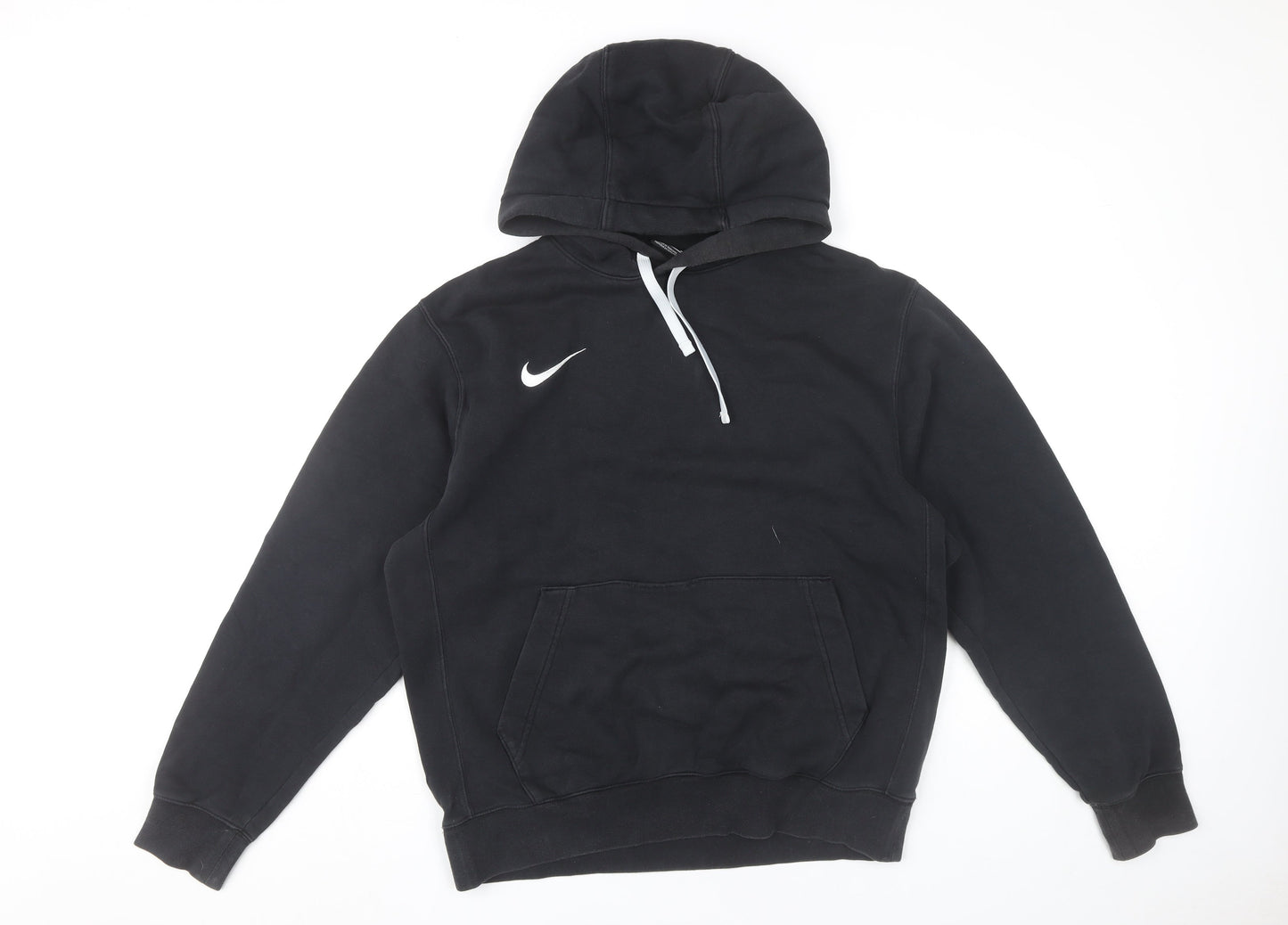 Nike Men’s Black Pullover Hoodie Medium Logo Fleece Sweatshirt