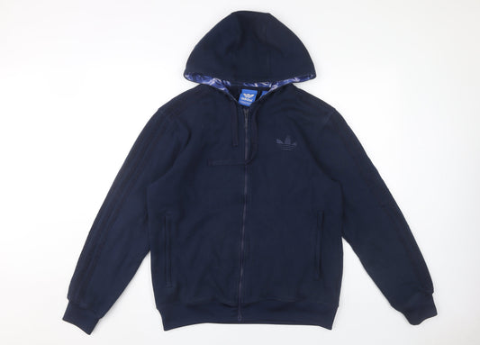 Adidas Men's Blue Full Zip Hoodie Jacket Size M Sportswear
