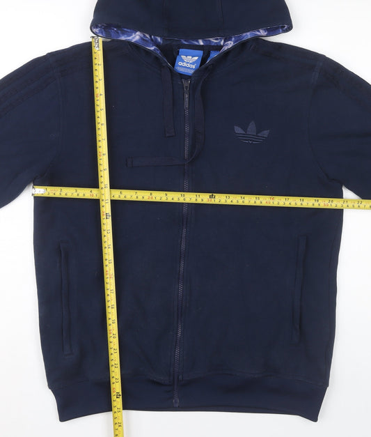 Adidas Men's Blue Full Zip Hoodie Jacket Size M Sportswear