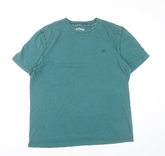 FatFace Men’s Green XL Cotton Crew Neck Short Sleeve T-Shirt