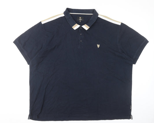Guinness Men’s Blue 5XL Cotton Polo Shirt Short Sleeve Logo Casual