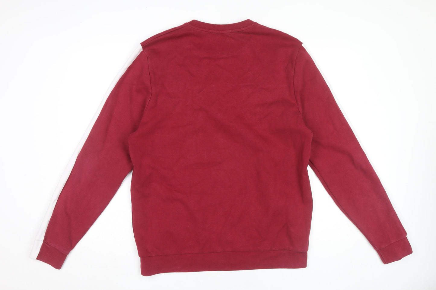 Jack Wills Mens Red White Logo Sweatshirt Size L Crew Neck Pullover