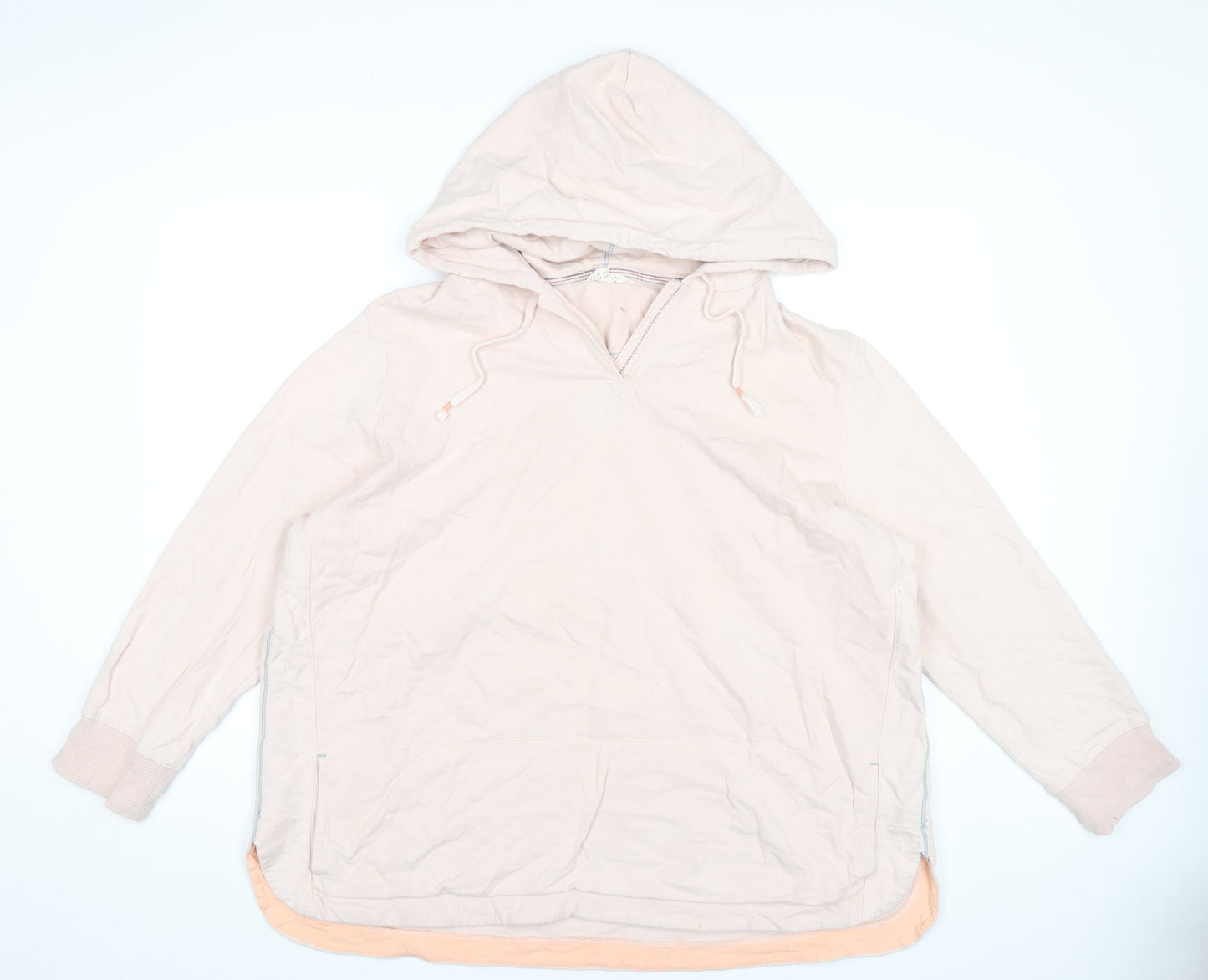 White Stuff Women’s Beige Hoodie UK 22 Cotton Pullover Casual