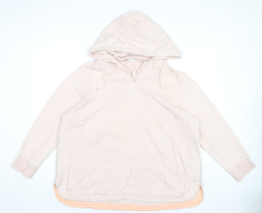 White Stuff Women’s Beige Hoodie UK 22 Cotton Pullover Casual